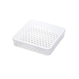 OKDEALS01 Plastic Dishwasher Tableware Cleaning Box Hollow Out Food Grade Tableware Storage Basket Practical Space Saving Spoons Drain Storage Rack for Kitchen