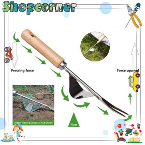 Alat Pencabut Rumput Akar Tanaman Liar Manual Garpu Weeder Stainless Multifungsi