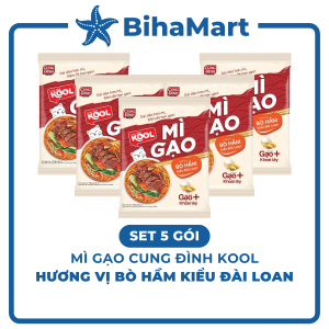 [SET 5 GÓI] - AFOTECH - Mì gạo Cung Đình Kool Bò hầm kiểu Đài Loan Mì gạo Bò hầm Đài Loan Cung Đình Kool gói (75g/gói)