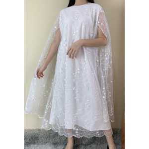 DERSS WANITA PANJANG DEWASA BURKAT KEBAYA MUTIARA MUSLIM + MASKER GAMIS FULL BORKAT PANJANG