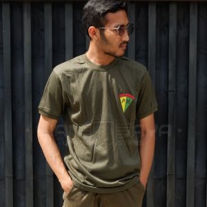 Kaos Polisi Militer Hijau Kaos Dalam Bahan Cotton Pe