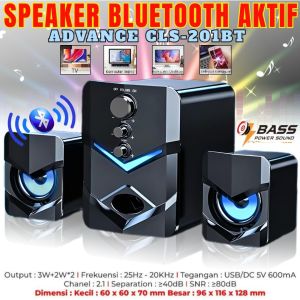 Advance Cls-201bt Speaker Bluetooth Usb Multimedia Aktif 2.1 Stereo Music Box Sub Woofer Karaoke | Speaker Advance Cls-201bt Stereo/Speaker Bluetooth Extra Super Bass/Salon Aktif Multimedia Speaker 2.1 Advance Cls201 – Vas