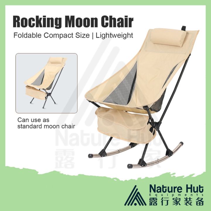 Rocking Moon Chair Foldable Outdoor Camping Folding Picnic Fishing