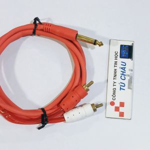 Cáp âm thanh 6 ly ra 2 AV dài 1.5m (Đầu 6 ly Mono ra 2 đầu AV Hoa sen)