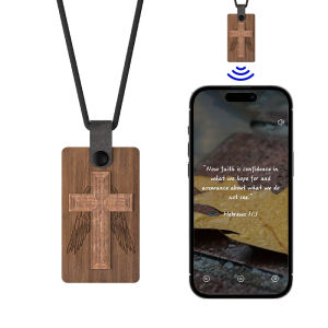 Catholic Cross Necklace with NFC Christian Daily Bible Verse Necklace Religious Jewelry Gifts Bible Necklace