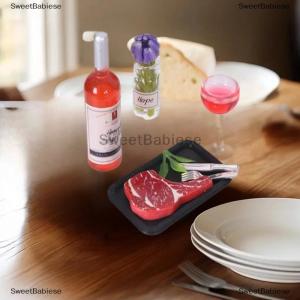 [COD] SweetBabiese 5ชิ้นจำลองจานพาสต้าสเต็กมีดและส้อมชุดโมเดลบ้านตุ๊กตาครัวอาหารของเล่นตกแต่งอุปกรณ์ DIY