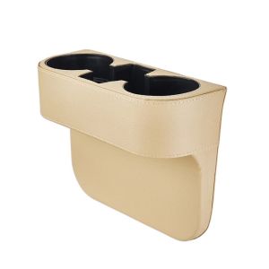 BINGY PU Leather Car Leather Cup Holder Portable Multifunctional Seat Gap Organizer Tray Stable Easy To Install Vehicle Seat Gap Drink Stand Auto Interior
