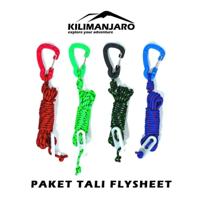 Paket Tali Flysheet Tenda Stopper Guyline 2.5 meter 4 pcs - Tali Prusik 3mm