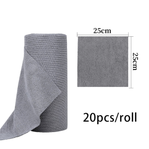 20pcs/Roll Microfiber Dish Cloth - Absorbent Reusable Kitchen Rags Non-Stick Oil Cleaning Towels for Dishwashing
