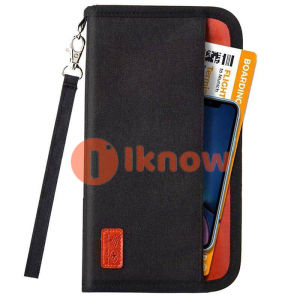 I know Family Passport Holder Leather RFID Blocking Waterproof Travel Document Organizer Case Pouch Bag Travel Wallet Ticket Holder with Zipper for Women & Men 5 Passports