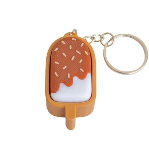 VIVIDI Stress Relief Anti-stress Toy Pendant Finger Button Ice Cream Finger Keyboard Cap Cartoon 3D Printed Calming Keychain Keys Children Adults