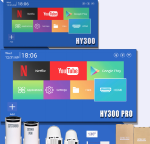 HY300 Projector Full HD 720P Smart Compatible with 4K 8000 Lumens Android 11 Video Home Cinema