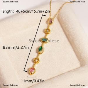 [COD] SweetBabiese Ánh Sáng Sang Trọng Hình Chữ U Dài Tua Vòng Cổ Cho Phụ Nữ Thời Trang Đầy Màu Sắc Zircon Mặt Dây Chuyền Xương Đòn Chuỗi Trang Sức Đảng Phụ Kiện