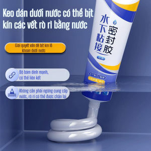 Keo Silicone Chống Thấm NướcDán Dưới Nước Bịt Kín Rò RỉSửa Chữa Bể Cá/Bể Xi MăngTrong Suốt Không MàuAn Toàn Không Độ