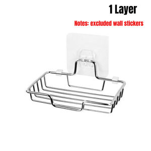 1/2 Layer Stainless Steel Soap Rack Wall Mounted Soap Holder Soap Box Soap Dish Bathroom Soap Rack