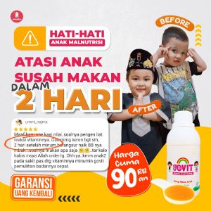 GOVIT VITAMIN ANAK - TRAVEL SIZE - Vitamin Anak Susah Makan - Anak Makan Lahap - Praktis - 50ml