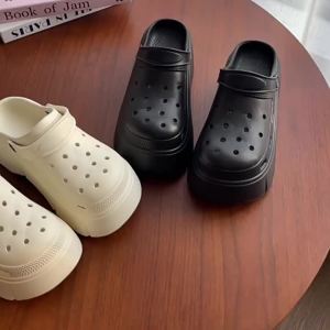 [Free Shipping] Korean-Style Simple Platform Sandals For Women Spring And Summer Closed-Toe Slippers Height-Increasing Non-Slip Clogs For Petite Individuals