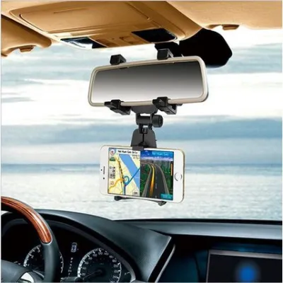 ★SG Ready Stock★Car Rearview Mirror Mobile Phone Stands Navigation Bracket Adjustable Mobile Phone Holder Mobile Phone