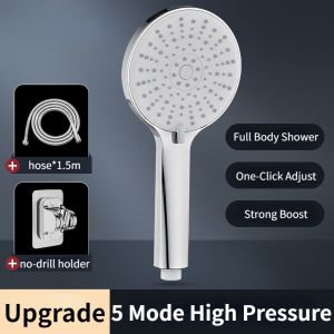 Pressurized Shower Head Bathroom Showerhead Set Large Panel Bathroom Large Water 5 Mode High Pressure Shower Head Water Heater Bath Faucet Rain
