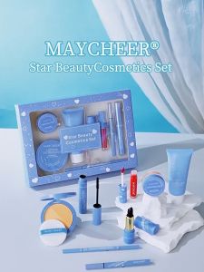 CuddleCove 8pcs Makeup Set Beginner Eyebrow Pencil Concealer Eye Black Lipstick Face Powder Makeup Gift Set