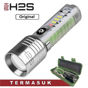 Senter Transparan Super Terang 520a 8 Mode Warna Zoom in out Cas 30W