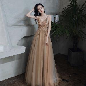 Glary Star Champagne Dress Skirt Halter Annual Meeting Birthday Party Fairy Party Evening Dress Female Long