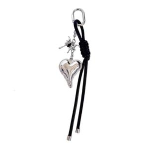 Chất liệu Da PU Dây thừng bện Keyring quyến rũ Móc Khóa Trái tim tôn tạo phong cách xách tay lưu niệm cho bạn bè gia đình