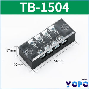 YoPo 15A Molded Terminal Block TB1504 TB1505 TB1506 600V Dual Row Barrier Screw Terminal Block