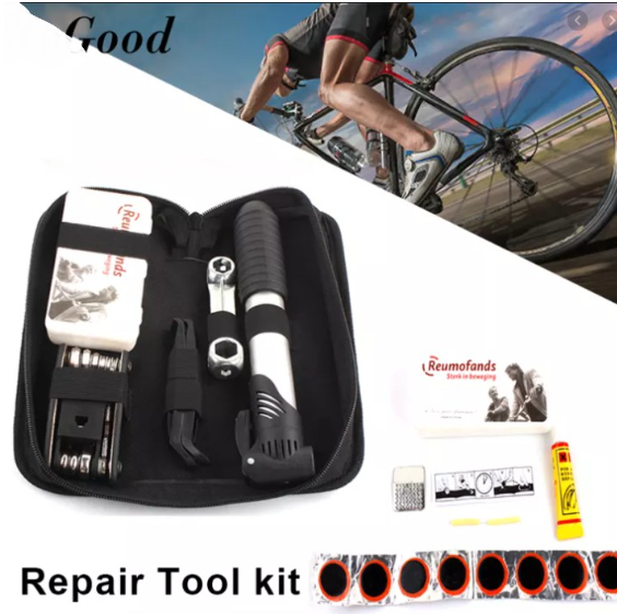 Bike Repair Tool Kit Bicycle Tire Pump 16 in Repair Portable Cycling Tool  with Mini Pump Patch Kit
