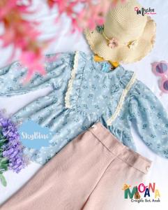 One set Anak Perempuan Muslim MOANA Cringkle oneset untuk Anak Usia 1-9 thn by Mysha Kids Muslimah