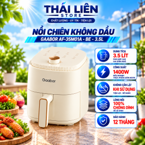 Nồi chiên không dầu Gaabor AF-35M01A màu be dung tích 3.5 lít công suất 800W BH 12 Tháng