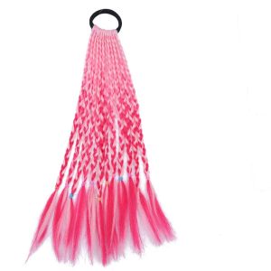 AODDO 1PCS Đầy màu sắc Bím tóc trẻ em Dây cao su 30cm Tóc đuôi ngựa cho bé gái Phụ kiện tóc trẻ em Bím tóc giả
