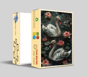 Tranh ghép hình 1000 mảnh Đôi Thiên Nga 50x80cm Hạ Đông - puzzle (147)