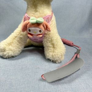 Christmas Gift Halloween HOT Miniso Kawaii Reflective Luminous Harness Hello Kitty Cartoon Pet Leash Kuromi Prevent Breaking Away Vest Fashion New Style