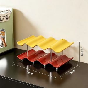 4 Layer Wave Cup Storage Rack Water Bottle Organizer Kitchen Counter Cup Holder Space Saving Shelf