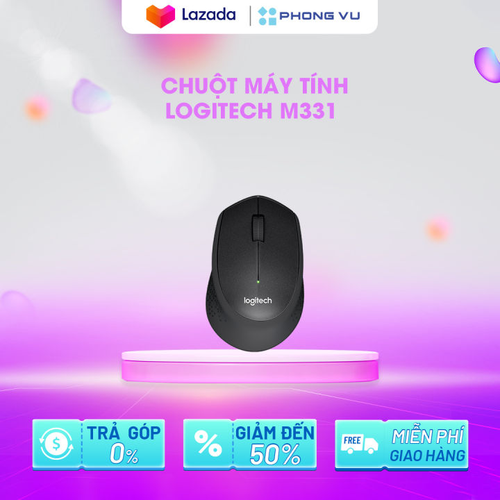 Chuột máy tính không dây Logitech M331 Silent Plus (Đen/Đỏ/Xanh dương) - Bảo hành 12 tháng