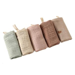 5Pcs Baby Bib Cotton Washcloths 4 Layer Soft Absorbent Burp Towels Mouth Wipe Cloth for Newborns and Sensitive Skin