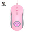 Onikuma CW918 Pink Cute Cat Paw Mouse USB Optical Computer Mice with RGB Backlit, 6 Adjustable DPI Up to 7200,Silent key,quiet and gentle,Ergonomic Gamer Laptop PC Mouse. 