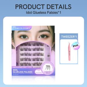 MLEN DIARY I.O.W Tulip Self-Adhesive Eyelash Extensions No Need Glue Cluster Softer 3D 10.5-13.5MM False Eyelashes
