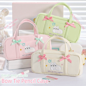 OUREAL Cute Cat Pen Bag Large Capacity with Handle Storage Bags  Makeup Organizer School Supplies