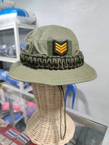 หมวกปีก ตำรวจ ทหาร ตชด - ถักเชือกพาราคอต พร้อมอาร์ม สำหรับการตำรวจสุขภาพ และดูถักเชือกพาราคอต