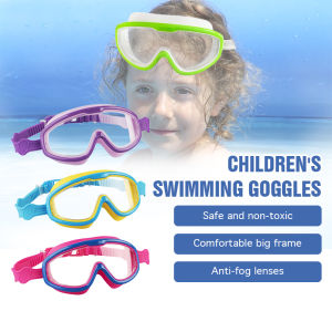 Stock Swim Goggles For Kids Anti-Fog UV Swimming Glass Protection Clear Wide Vision Waterproof Swim Glasses For 4-15 Years Children ERT