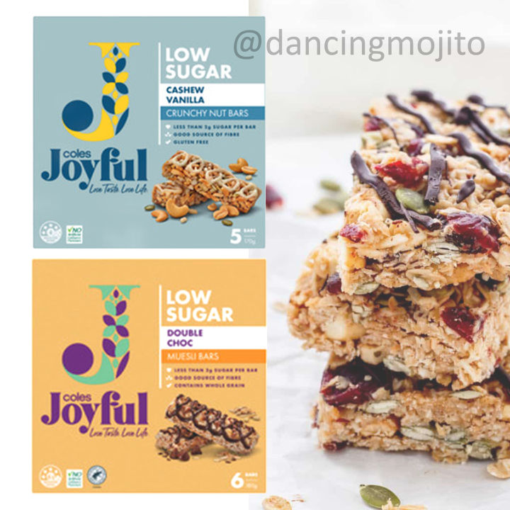Coles Joyful Low Sugar Muesli Protein Breakfast Bar Assorted Flavours
