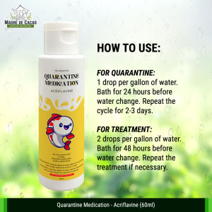 MDCP-MS AQUATICS Quarantine Medication Acriflavine Anti-septic Bath for Fish 60mL - Effective Treatment for Fin Tail Mouth Rot and Bacterial Infections