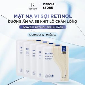 Combo 5 Miếng Mặt Nạ Vi Sợi Retinol Boncept - Dưỡng Ẩm Se Khít Lỗ Chân Lông & Tái Tạo Da - 23g/Miếng