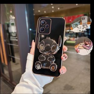 เคสโทรศัพท์ สำหรับรุ่น  OPPO A5PRO A6PRO     วัสดุซิลิโคนนิ่ม พร้อมขาตั้งกระจกแต่งหน้า ดีไซน์หรูหรา กันกระแทก ตั้งได้  ลาย สติ๊ก stitch  น่ารัก