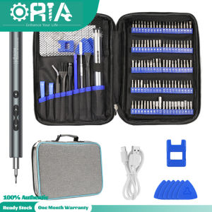 ORIA Electric Screwdriver Set 120 In 1 USB Rechargeable Tools Set Portable Power Screw Driver Set with 100 Pcs 28mm Precision Bits & LED Light & 20 pcs Handy Repair Tool Accessories for Phone Watch Camera Laptop