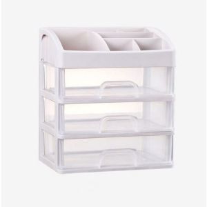 Rak Laci Susun 3 Kosmetik Serbaguna Rak Kosmetik Laci Plastik 3 Susun Mini Rak Makeup Organizer