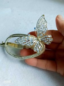 Ready Stock Zaya 11cm Zircon Butterfly Rhinestone Twist Clip Elegant Hair Clip Hair Accessories时尚锆石蝴蝶扭扣网优雅盘发横夹高端发扣发饰头饰