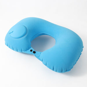 Gratis Ongkir - Bantal Leher Lembut Angin Pompa / Traveling Inflatable Neck Pillow U-Shaped